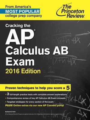 cover image of Cracking the AP Calculus AB Exam, 2016 Edition